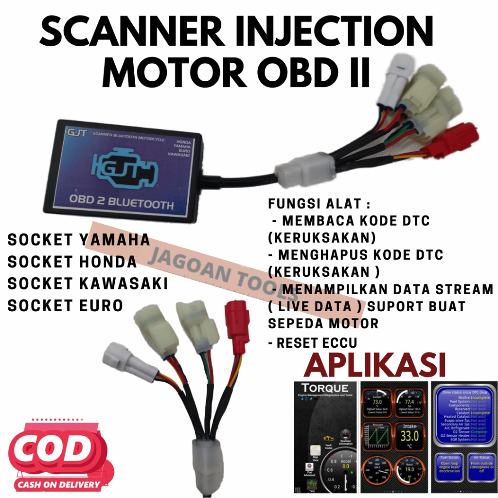 Alat Scanner Motor Injeksi OBD 2 EURO 5 Versi Android dan Laptop