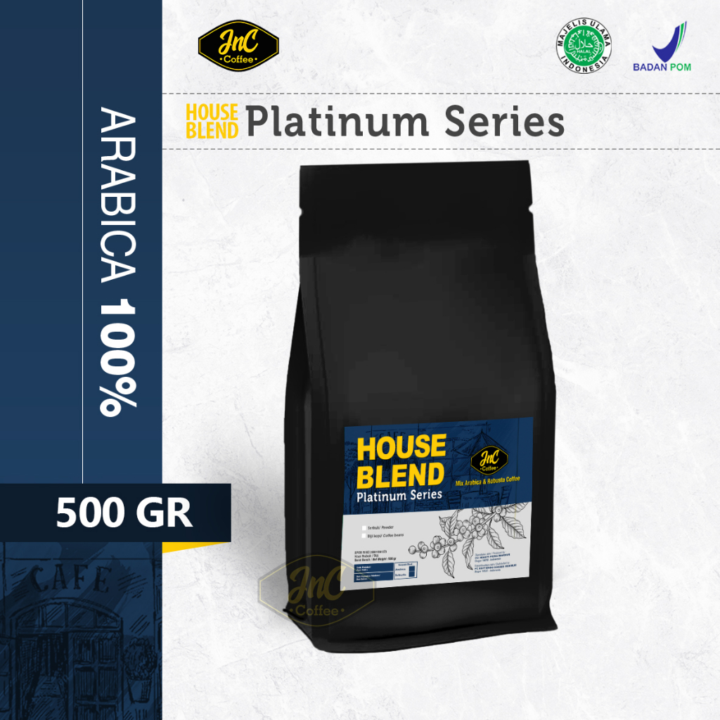 

JnC House Blend Platinum Grade 100% Biji Kopi Arabica 500 Gr For Kopi Susu Espresso