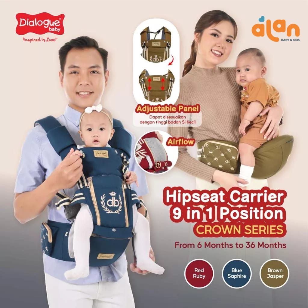 Dialogue DGG4415 Hipseat Carrier 9in1 Crown Series - Gendongan Hipseat