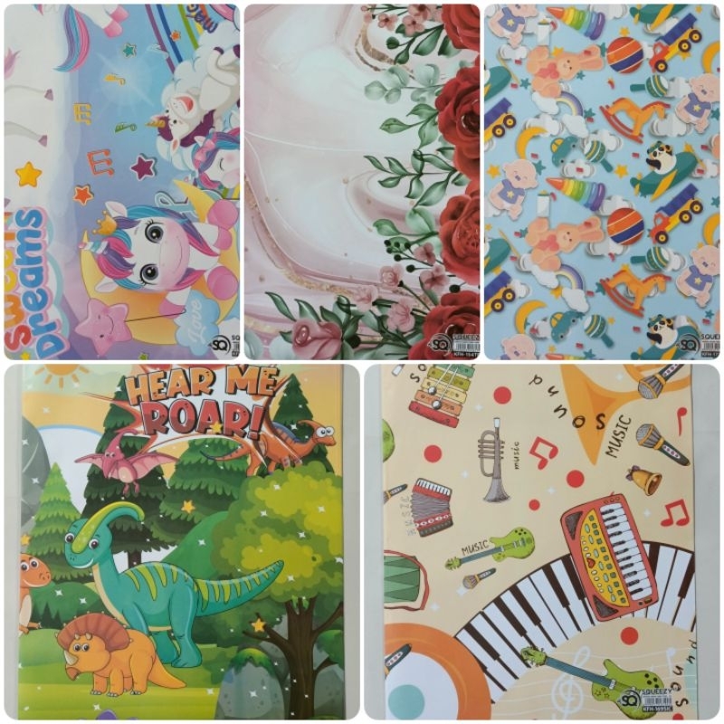 

kertas kado squeezy, kertas kado motif, kertas kado murah