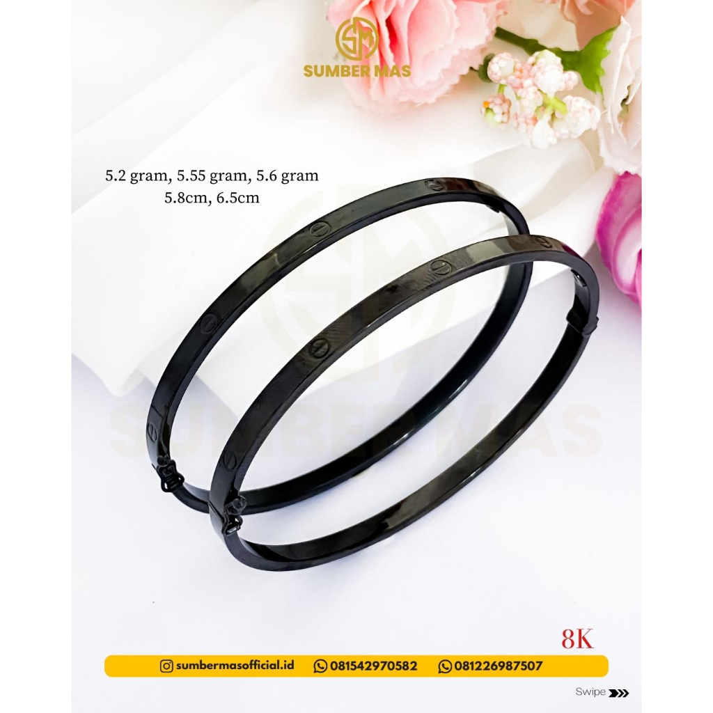 GELANG KOLONG BLACK SERIES FASHION 8K - SUMBER MAS