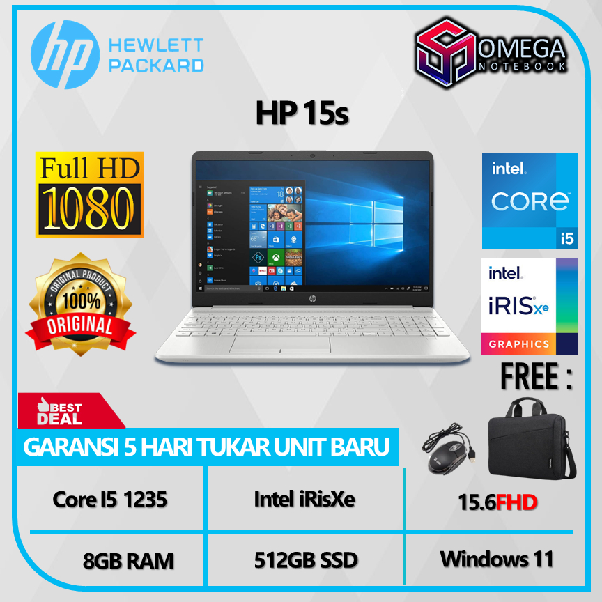 Laptop HP 15s Core i5 1235 8GB 512SSD IRISXe 15.6FHD Windows 11