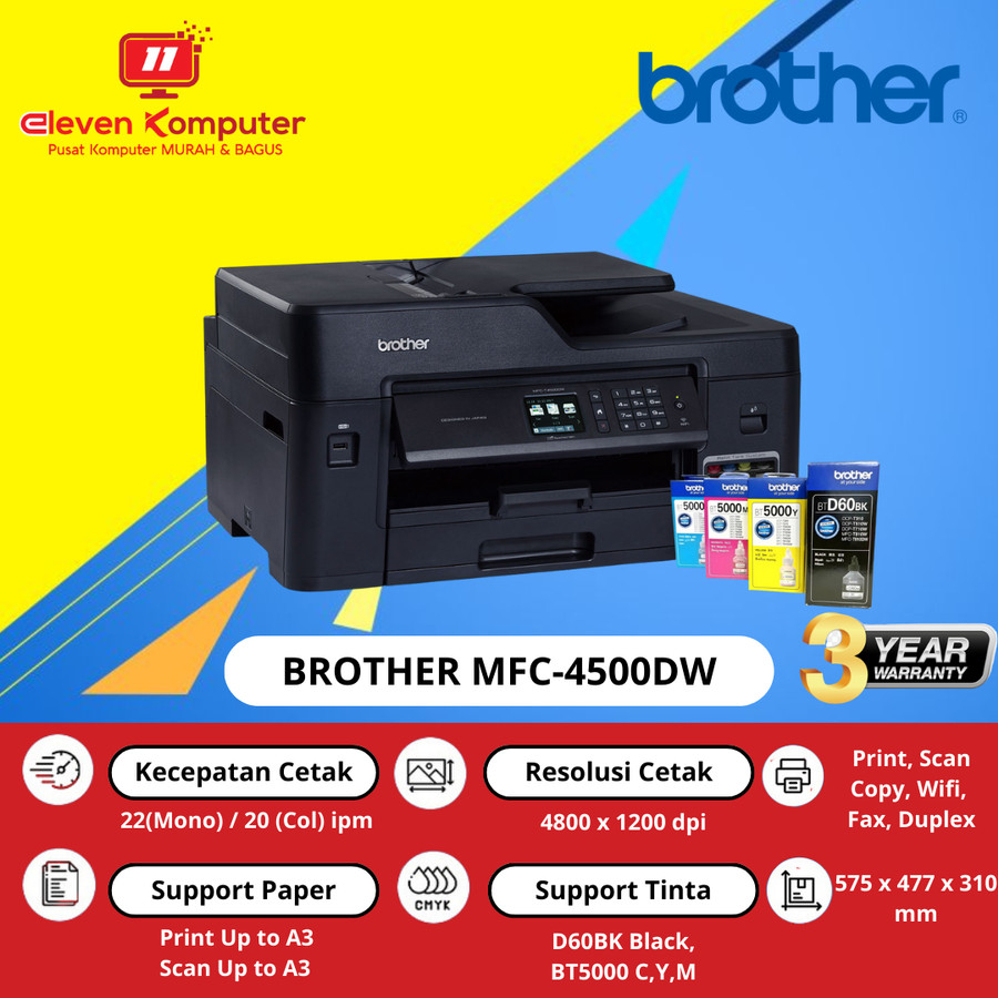 Printer Brother MFC-T4500DW A3 Printer Duplex Wireless