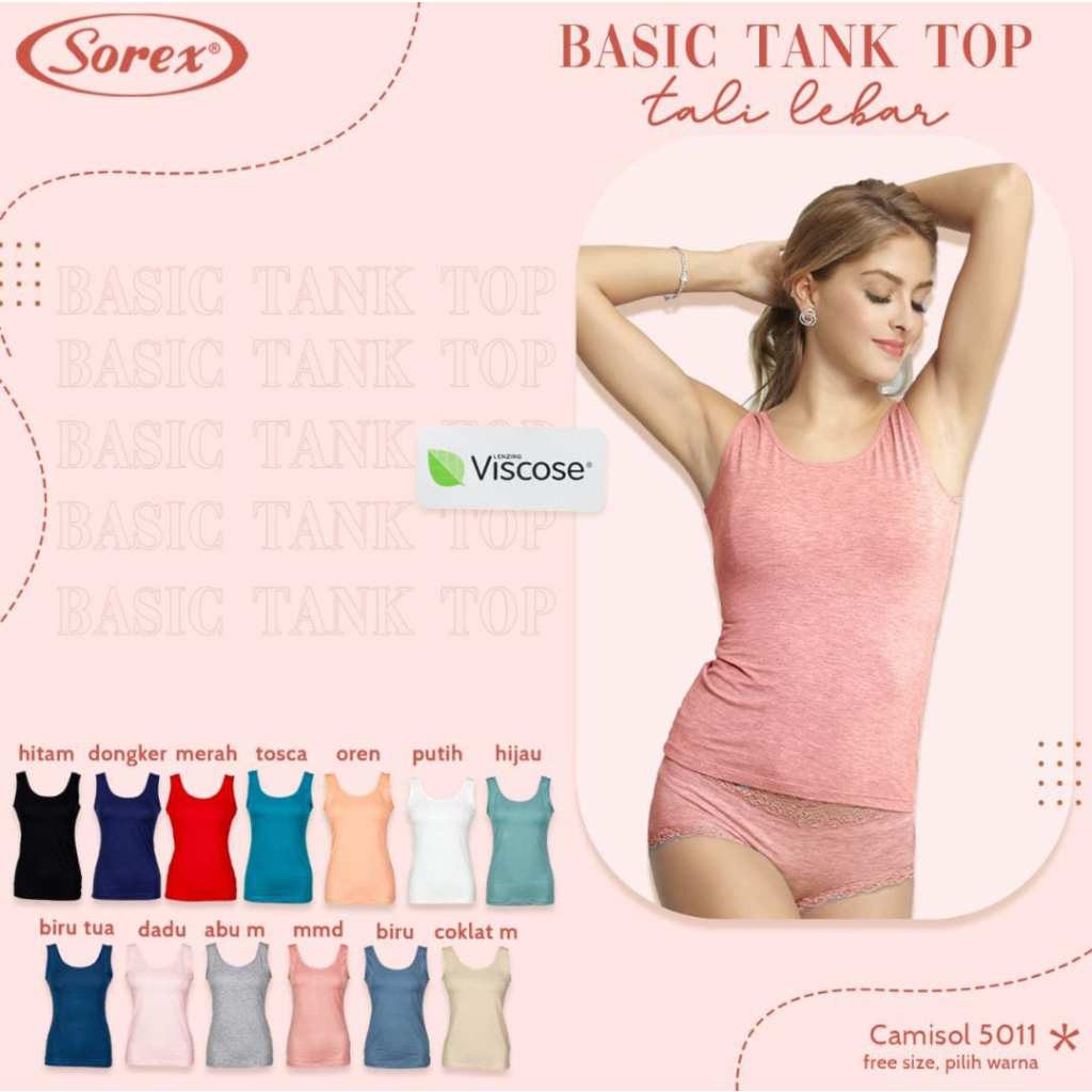 SOREX Tanktop Singlet Wanita Sorex 5011 Orisinil/ Singlet Dalaman Sorex Polos / Tanktop Sorex Singlet