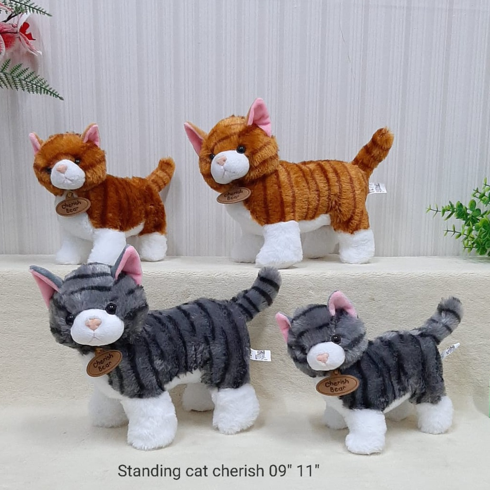 Boneka Kucing Kalung Size 11&quot;/24cm/boneka animal/boneka cat/boneka anak lucu