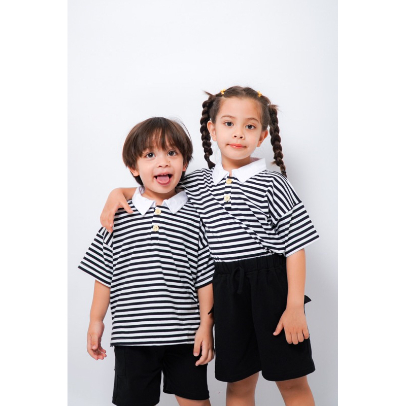 LINSKY BABY - Zed &amp; Zoe Set Setelan Anak Couple Stripe Little Carra