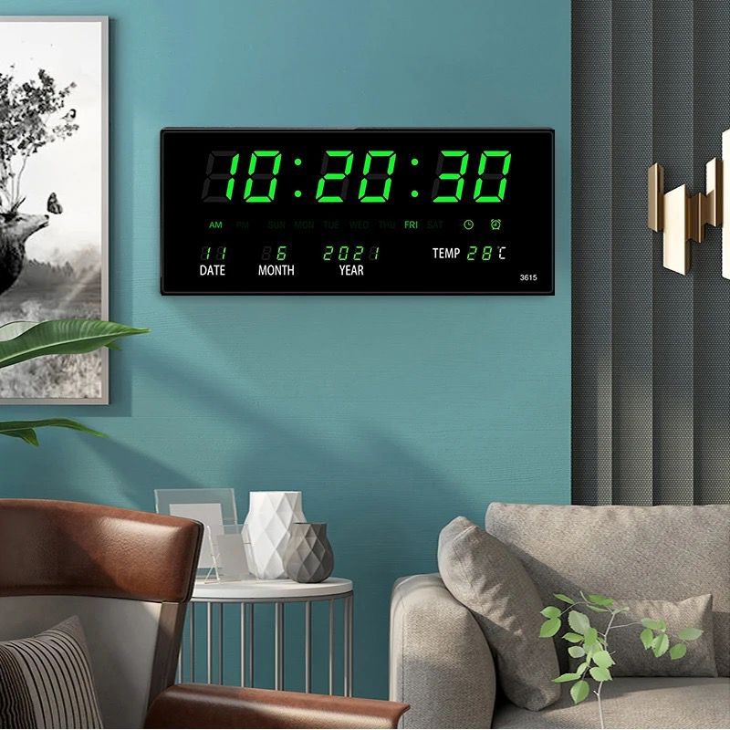 JD- 3615 Jam Digital LED Clock Dinding / jam Meja digital Fitur Kalender Alarm Weker Smart Watch &amp;Tampilan; Jela