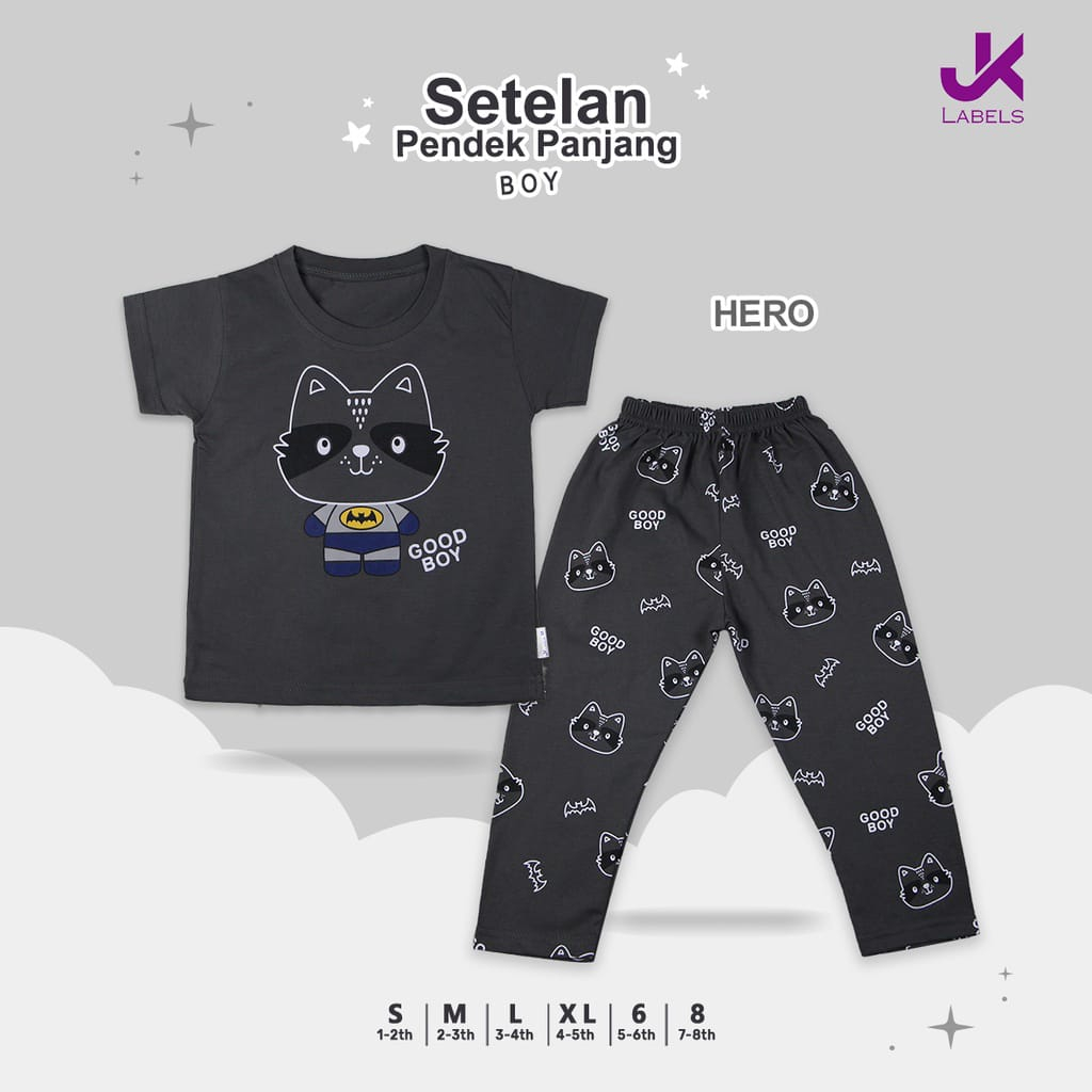 JK Labels Setelan Pendek Panjang Boy / Setelan Anak