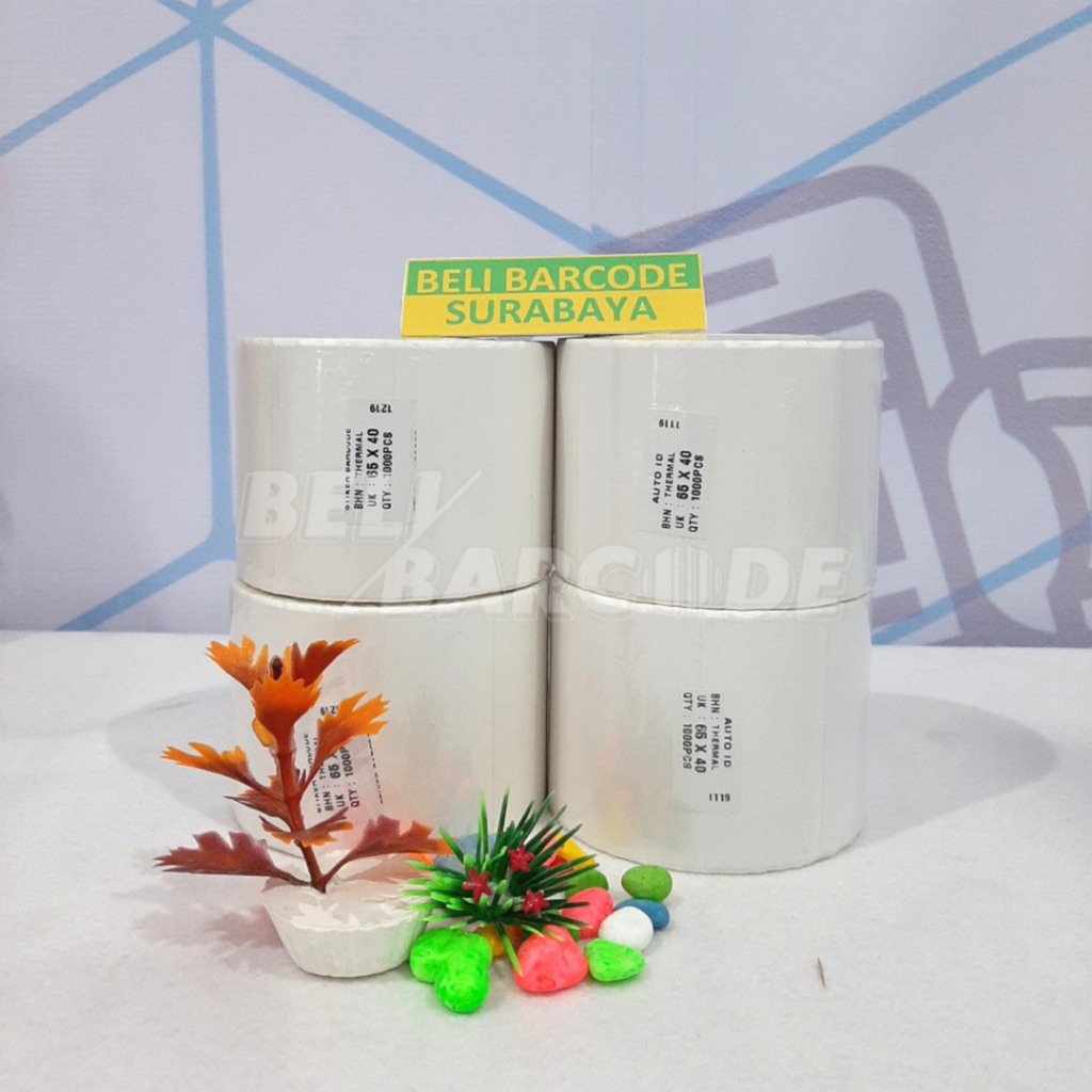 Stiker Label Thermal 65 x 40 mm 1 Line isi 1000 Pcs Cetak Resi