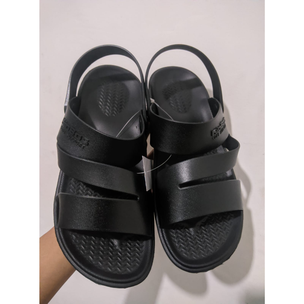 Sandal pria dewasa tali belakang merk Kinbos nyaman dipakai simple &amp; elegan bahan karet pylon terbaru &amp; terendi