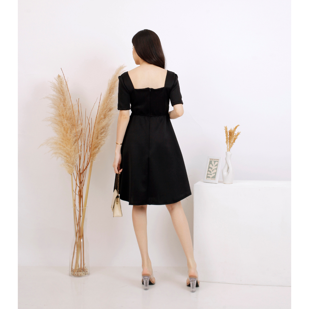 Basic id fashion Dres scuba premium / Mini Dres lengan pendek / Dres korean style sleeve necvk