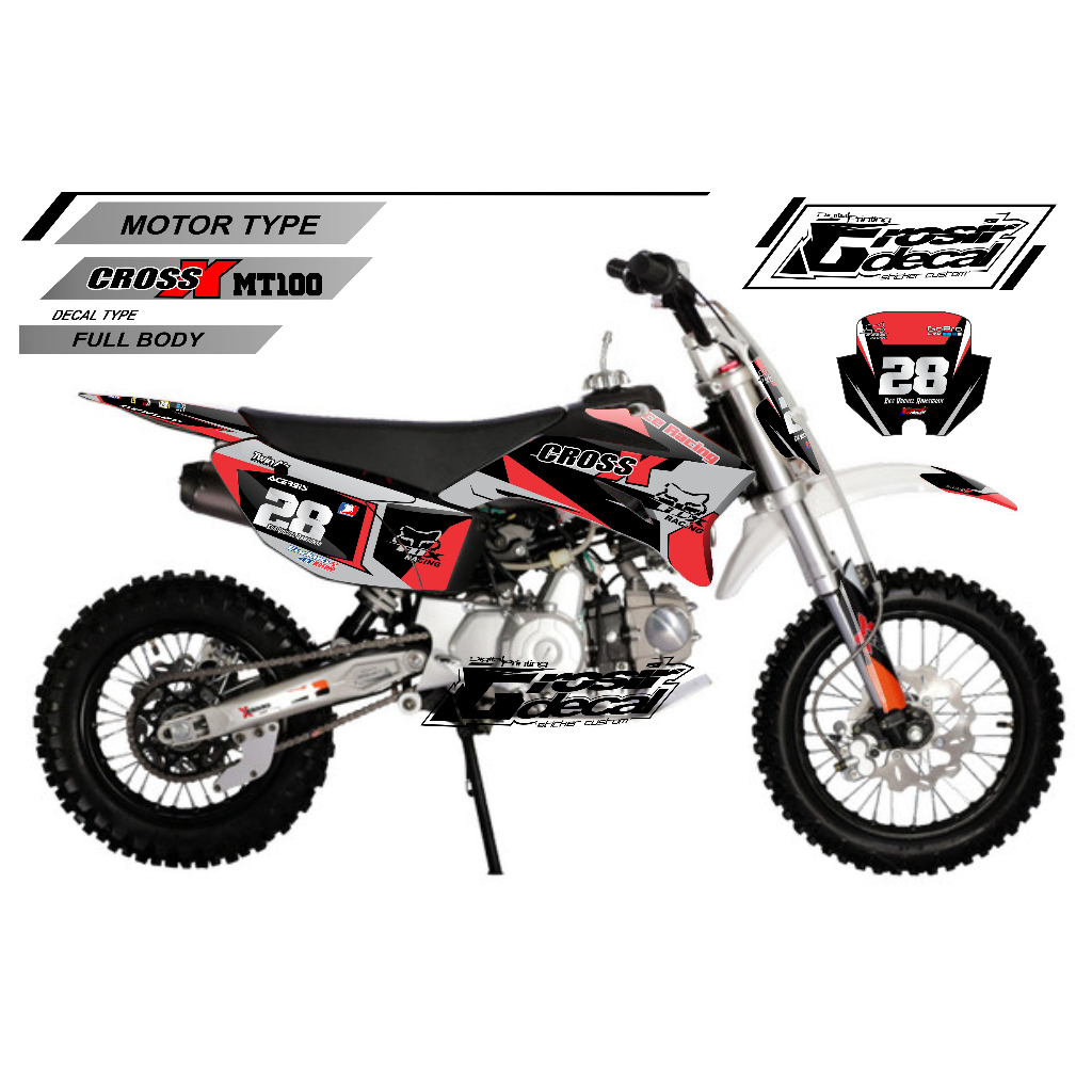 Decal Trail Mini Viar Cross X 100 Old Full Body Dekal Trail Mini Viar Cross X 100 Free Custom