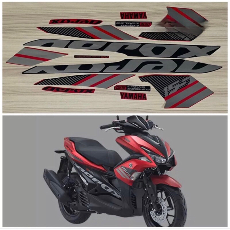 STRIPING STIKER MOTOR AEROX MERAH 2017