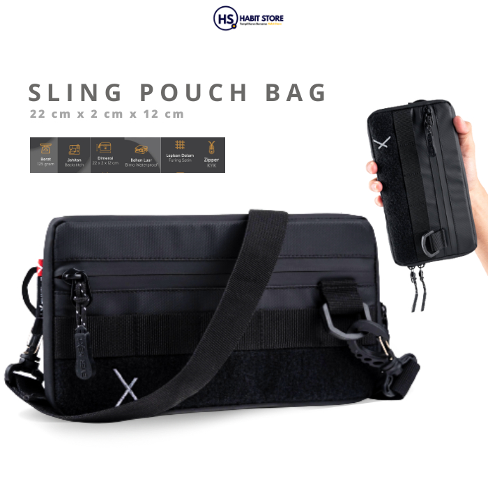 Tas Selempang Hp Pria Kecil Hitam Anti Air Sling bag Dompet hp pria / Sling Pouch PriaHS VCTR