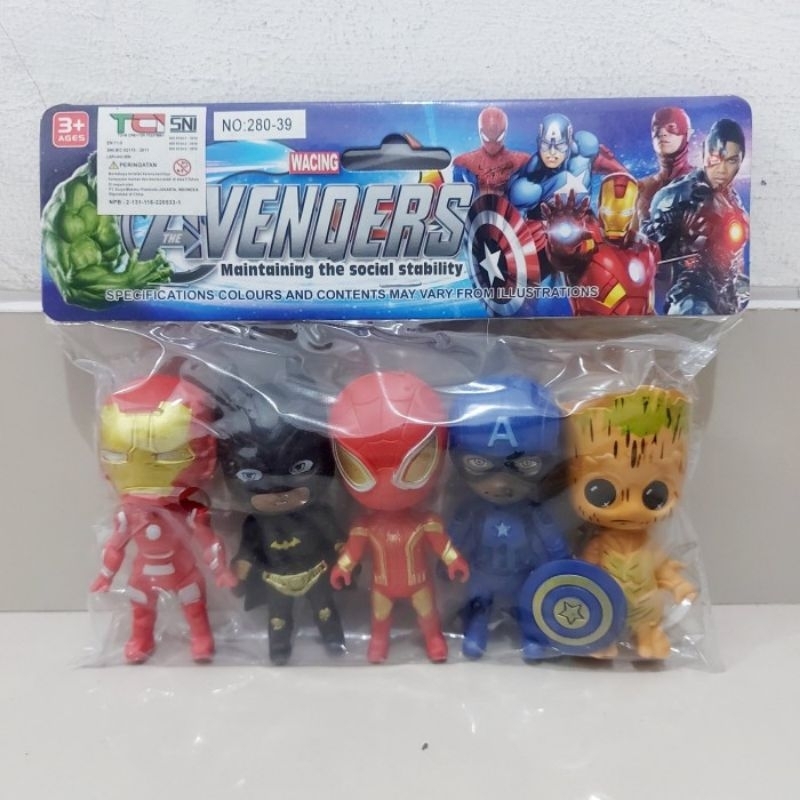 Mainan Action Figure Avengers Isi 5 Pcs - Set Figur Superhero Anak Laki Cowok