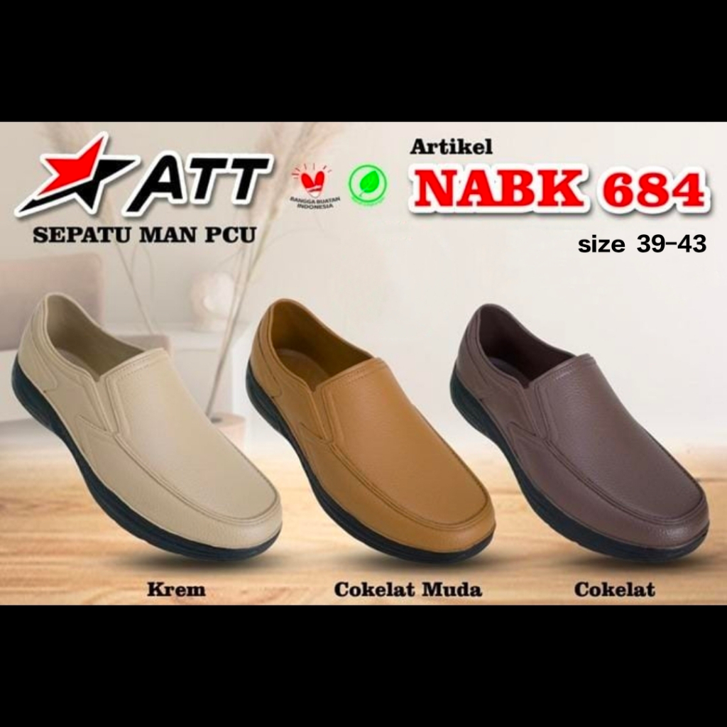 Sepatu Pantofel full Karet Pria / Sepatu Formal Pria / Sepatu Kerja ATT NABK 684