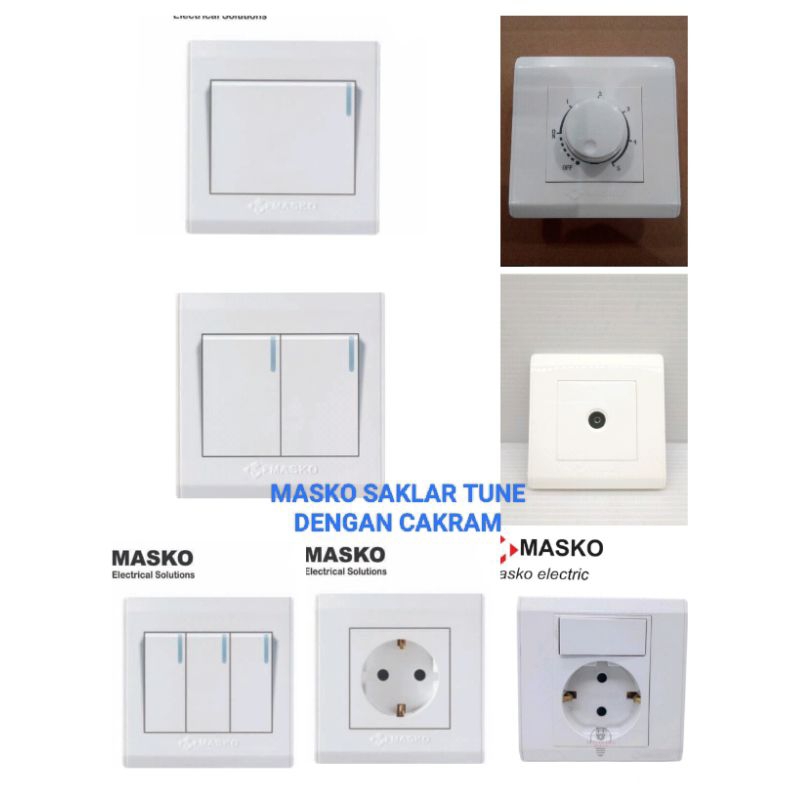 MASKO Saklar TUNE Minimalis Inbow Tanam Belakang Cakram SNI
