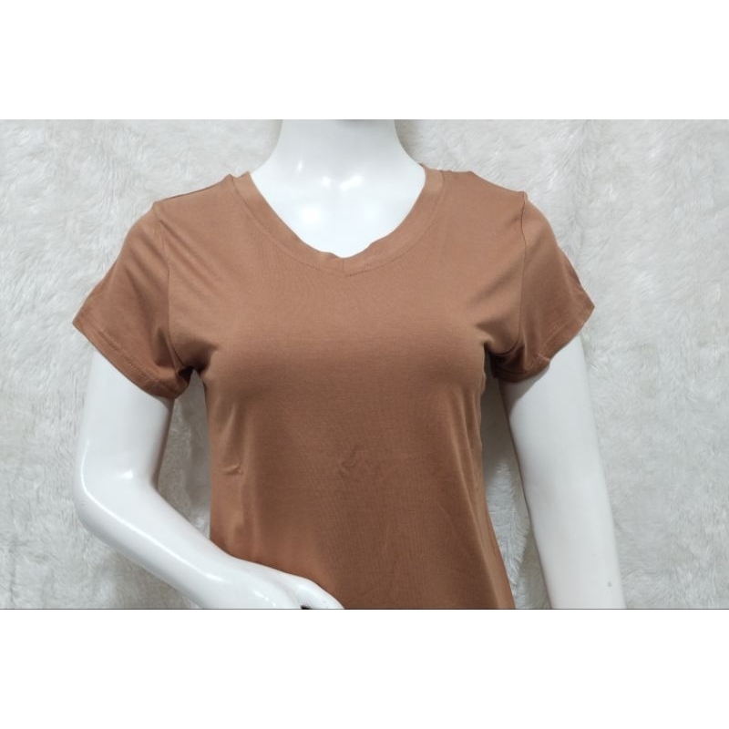 Kaos atasan crop wanita V neck t-shirt crop GROSIR MURAH