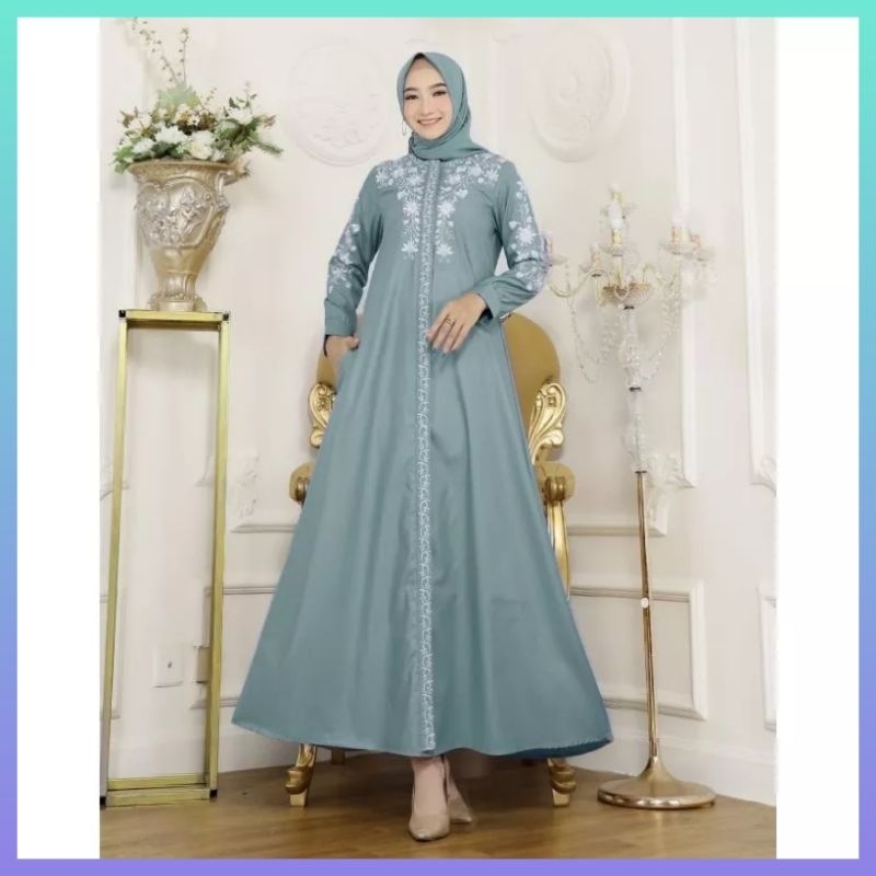 gamis katun toyobo bordir fashion wanita gamis shahia warna wardah