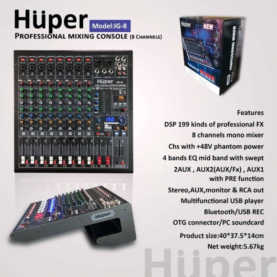 Mixer Audio Huper Ig8 Ig 8 8CH Soundcard New With Compressor Original