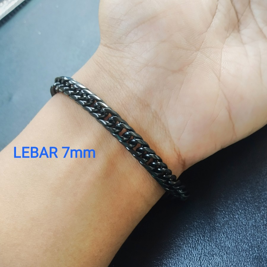 Gelang Rantai Hitam Pria Wanita