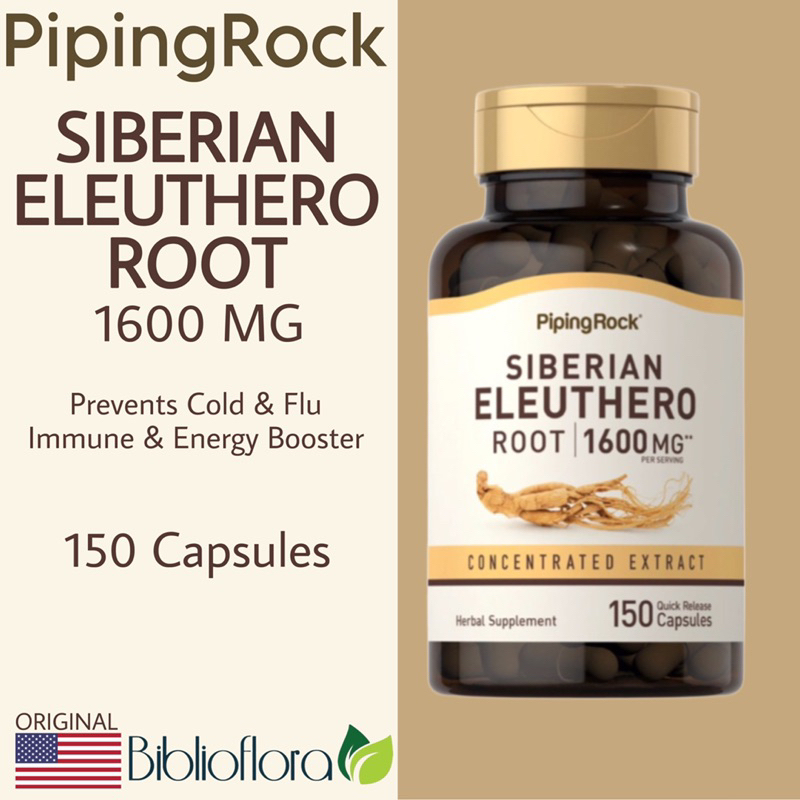 Piping Rock Siberian Ginseng Eleuthero 1600 mg 150 Capsules Energy