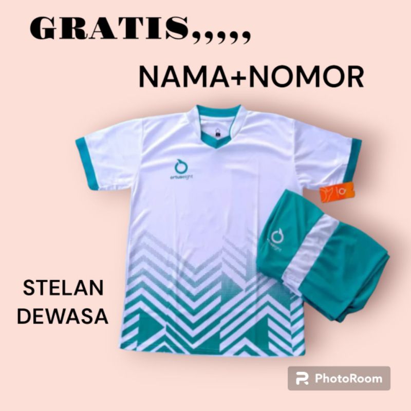 Gratis sablon nama dan nomor punggung stelan dewasa baju bola dewasa