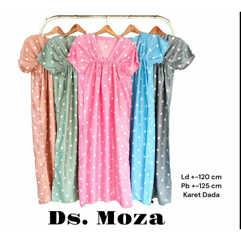 Daster Moza Polkadot/daster kekinian/daster panjang terbaru/home dress