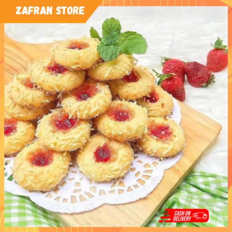 

Kue Thumprint Strawberry Isi 500 gram (1/2 kg) Kue Kering Kue Lebaran