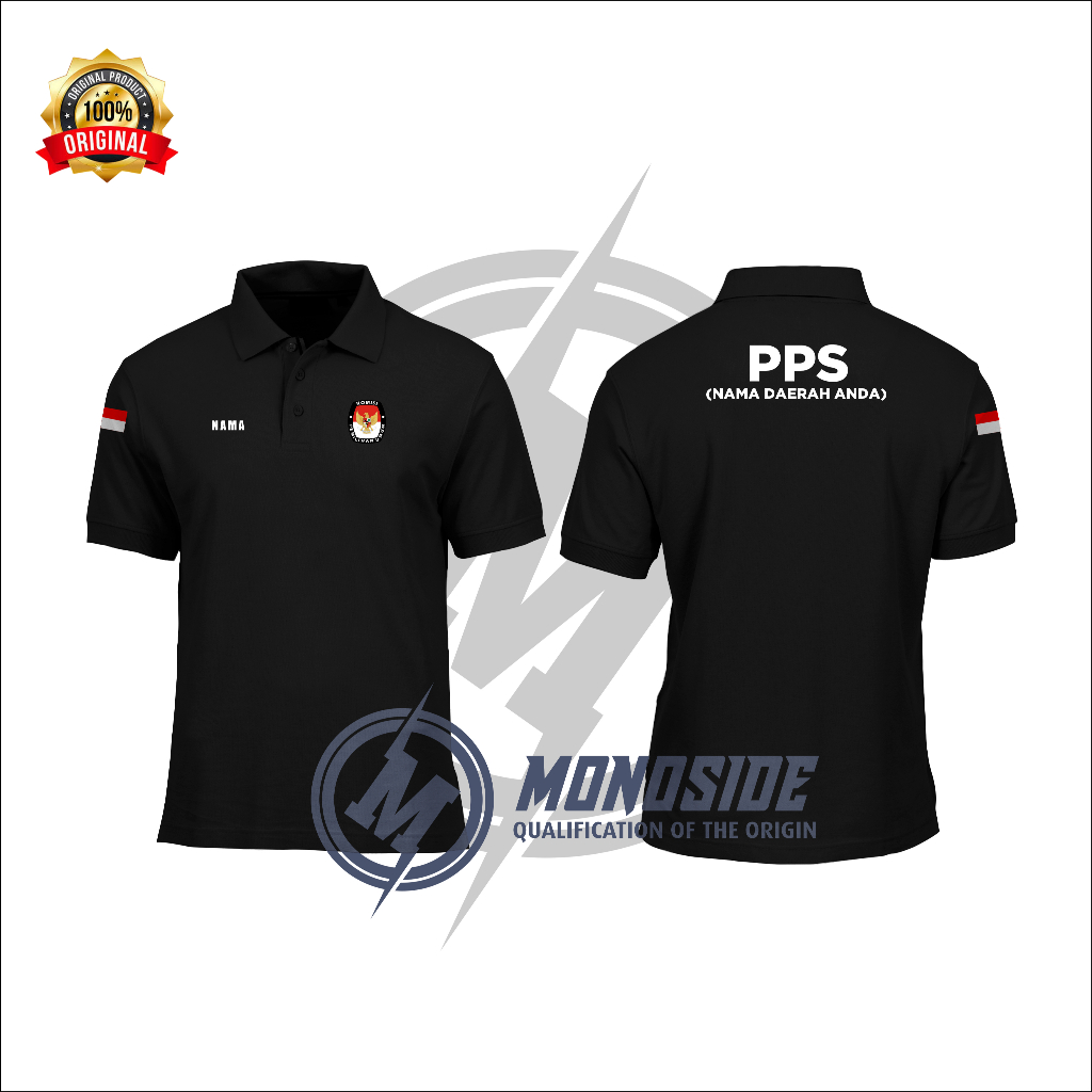 POLO SHIRT KAOS KERAH PRIA WANITA PPS Panitia Pemungutan Suara (Gratis nama Daerah), SABLON atau BOR
