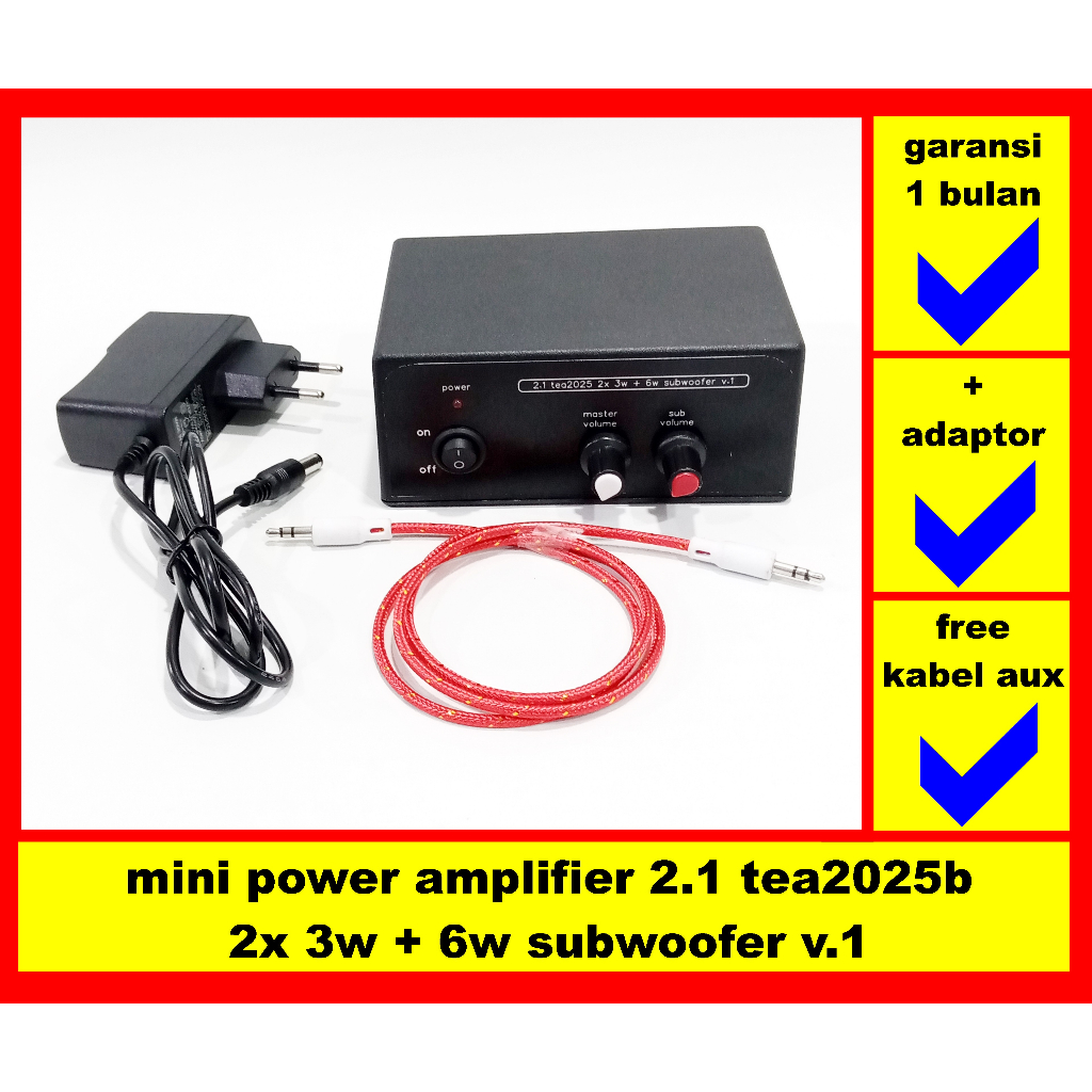 Mini Power Amplifier 2.1 TEA2025b 2x 3w Plus 6w Subwoofer v.1