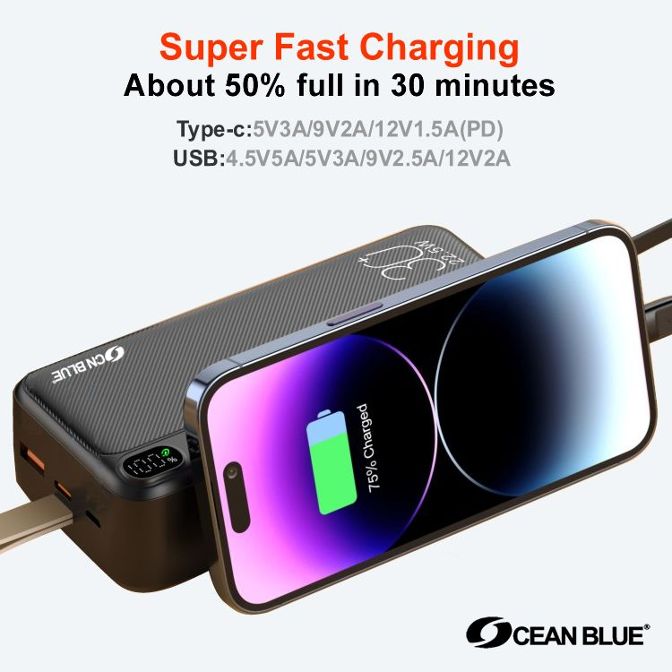 Ocean Blue OCN A159 Power Bank 30000mAh PD QC 3.0 22.5W Super Fast Carging