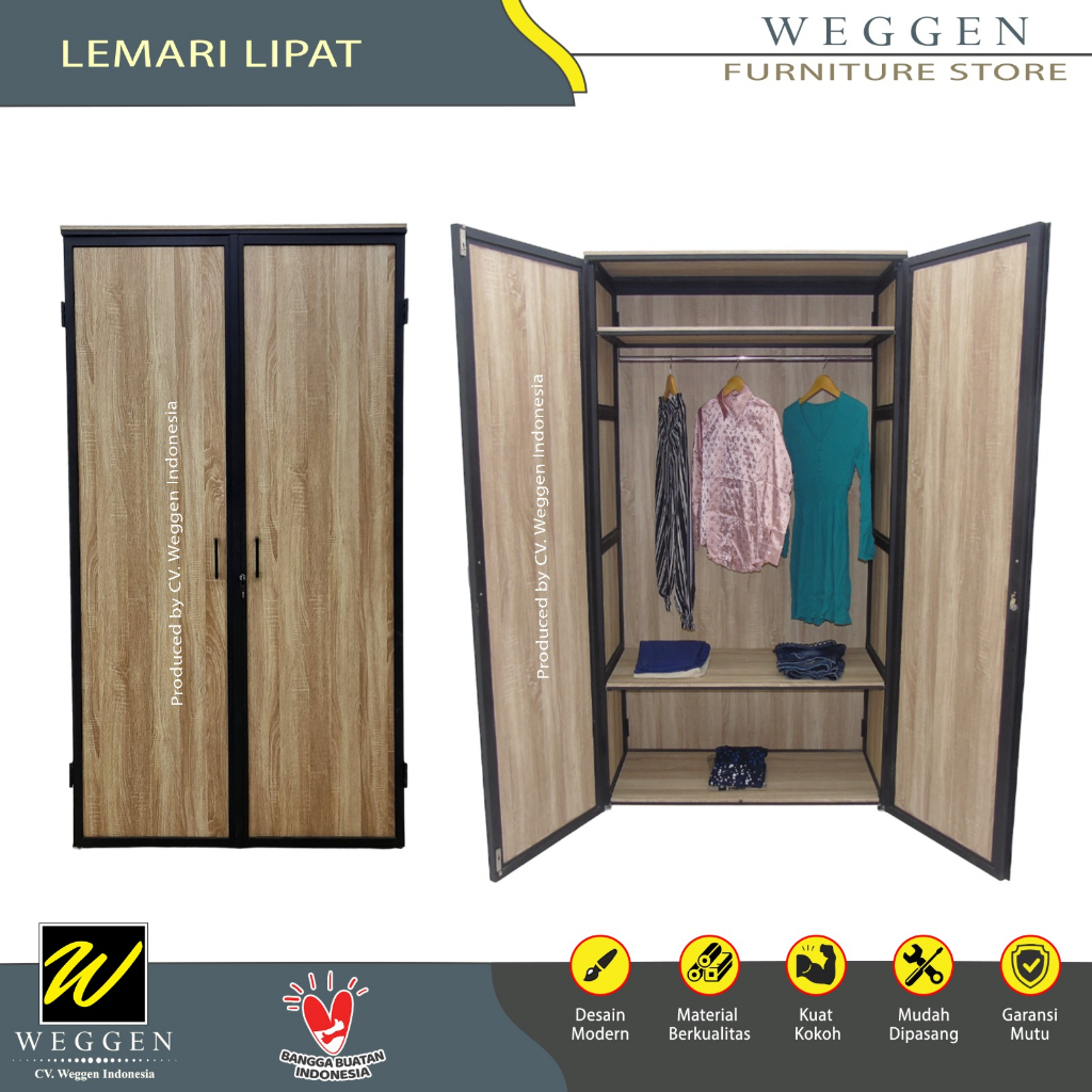 LEMARI LIPAT MINIMALIS / LEMARI PAKAIAN LIPAT [WEGGEN]