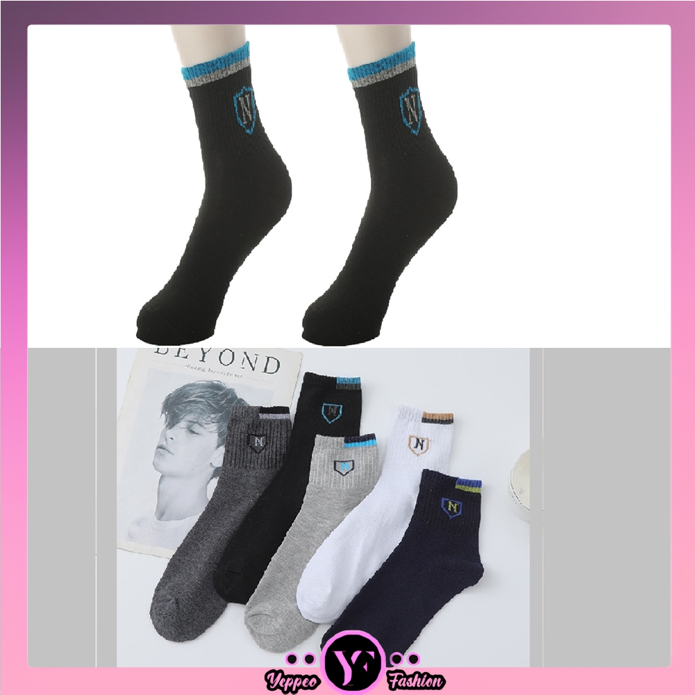 •YF• KK1055 Kaos Kaki Unisex Motif Polos setinggi betis Fashion Pendek Ankle Socks Korean Model Style