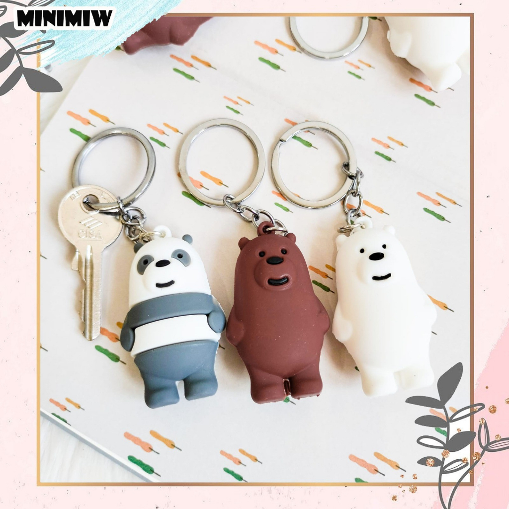 GANTUNGAN KUNCI WE BARE BEAR STANDARD UKURAN 5 CM TERMURAH KEYRING KEYCHAIN ALAT TULIS KANTOR