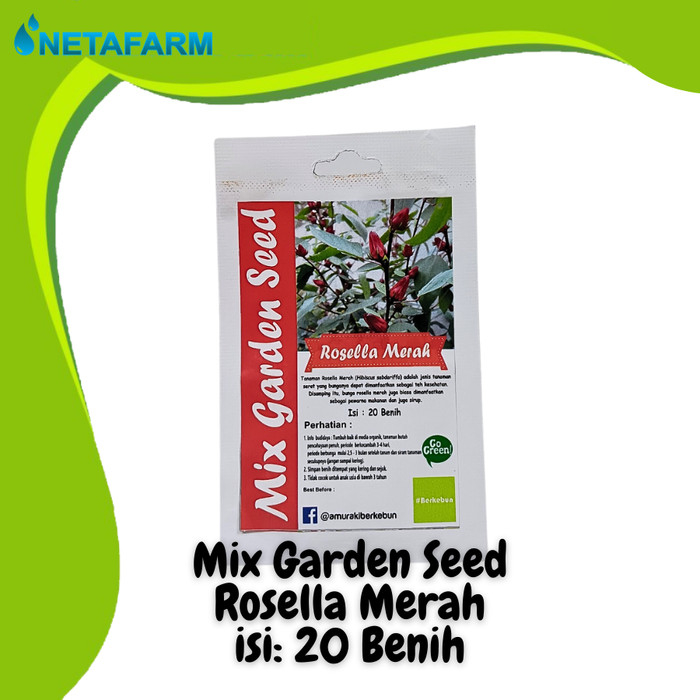 Benih Biji Bibit Rosella Merah Mix Garden Seed - 20 Benih