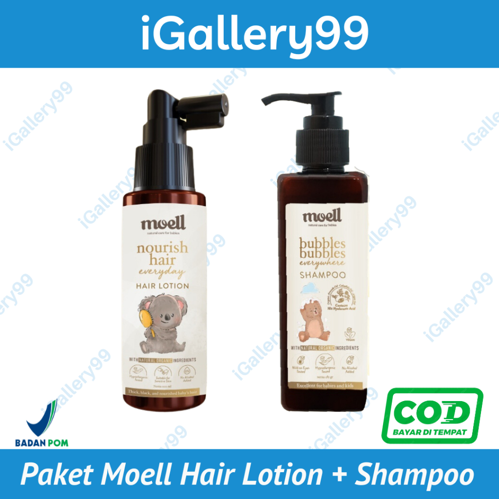 Moell Special Bundling Nourish Hair Everyday - Hair Lotion + Bubbles Bubbles Everywhere Shampoo