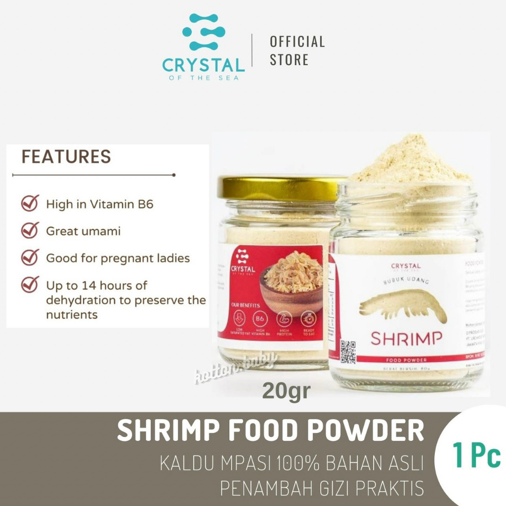 Crystal of the Sea - (20/80GR) BPOM Certified Shrimp Food Powder / Bubuk Udang Rebon / Kaldu Umami GTM