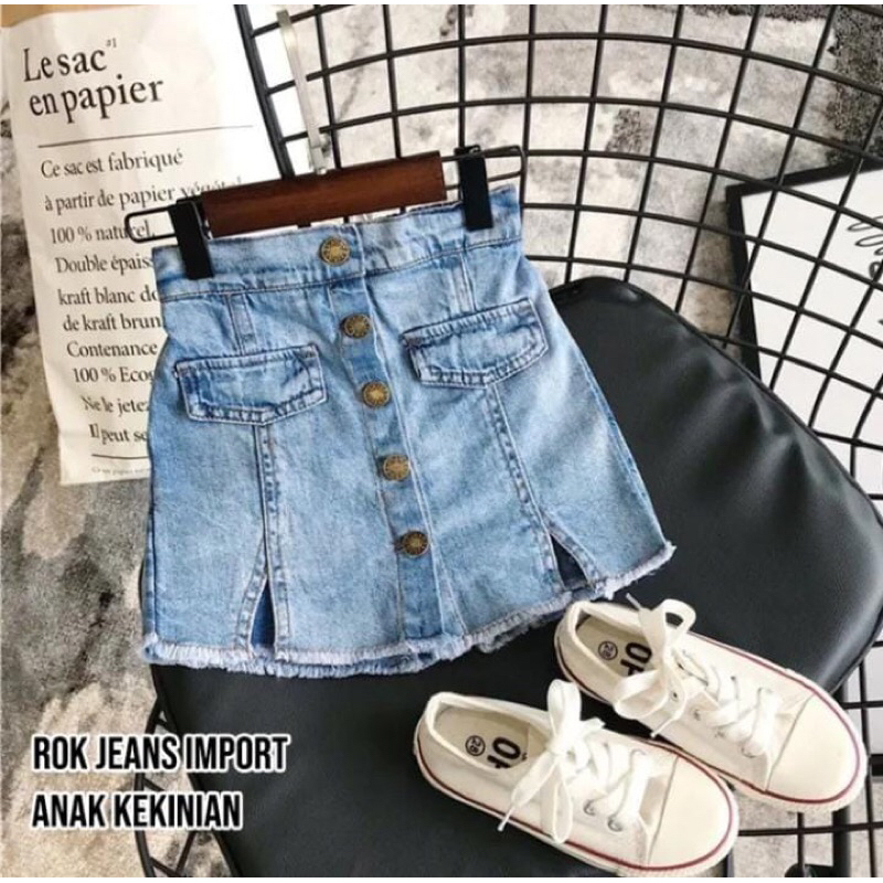 Rok celana anak bahan jeans / jeans anak kekinian / rok pendek anak / rok celana jeans anak