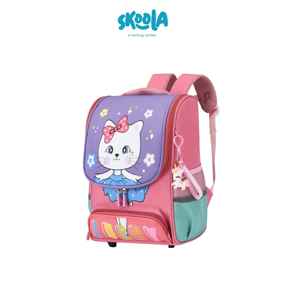 Skoola Tas Sekolah Anak Perempuan SD Ransel Kucing Cat Free Keychain - Koda