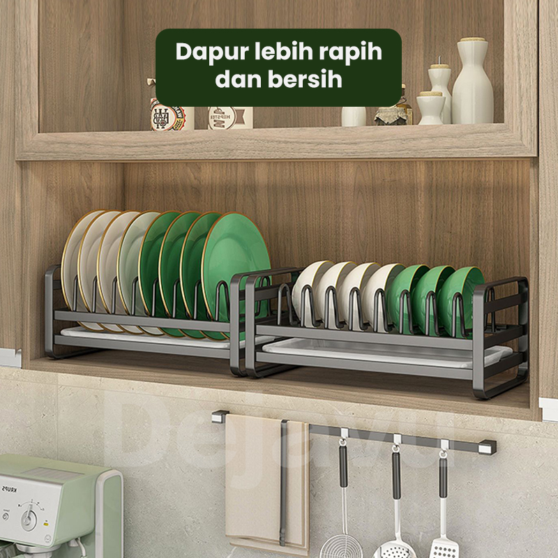 Dejavu Rak Piring Westafel Stainless Dapur Rak Peralatan Mangkuk Keranjang Tirisan Cuci Piring