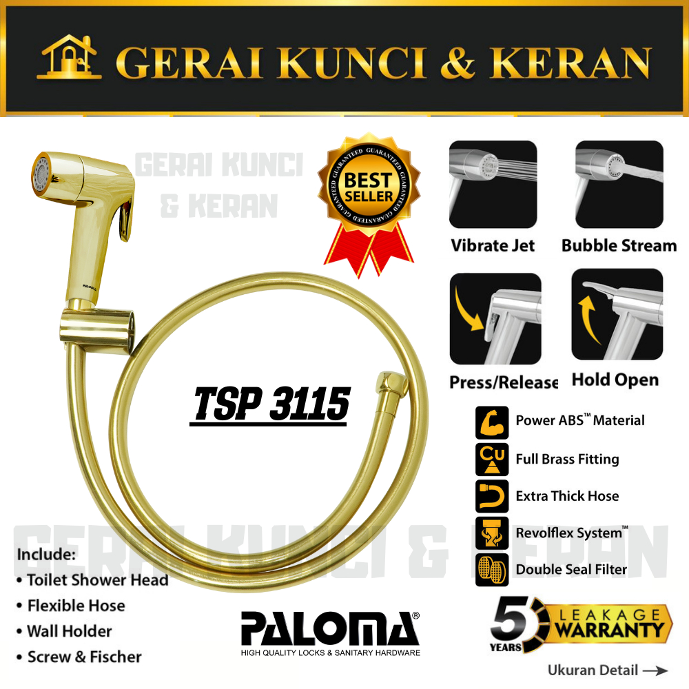 PALOMA TSP 3115 TOILET SHOWER JET WASHER SHOWER CEBOK SEMPROTAN GOLD