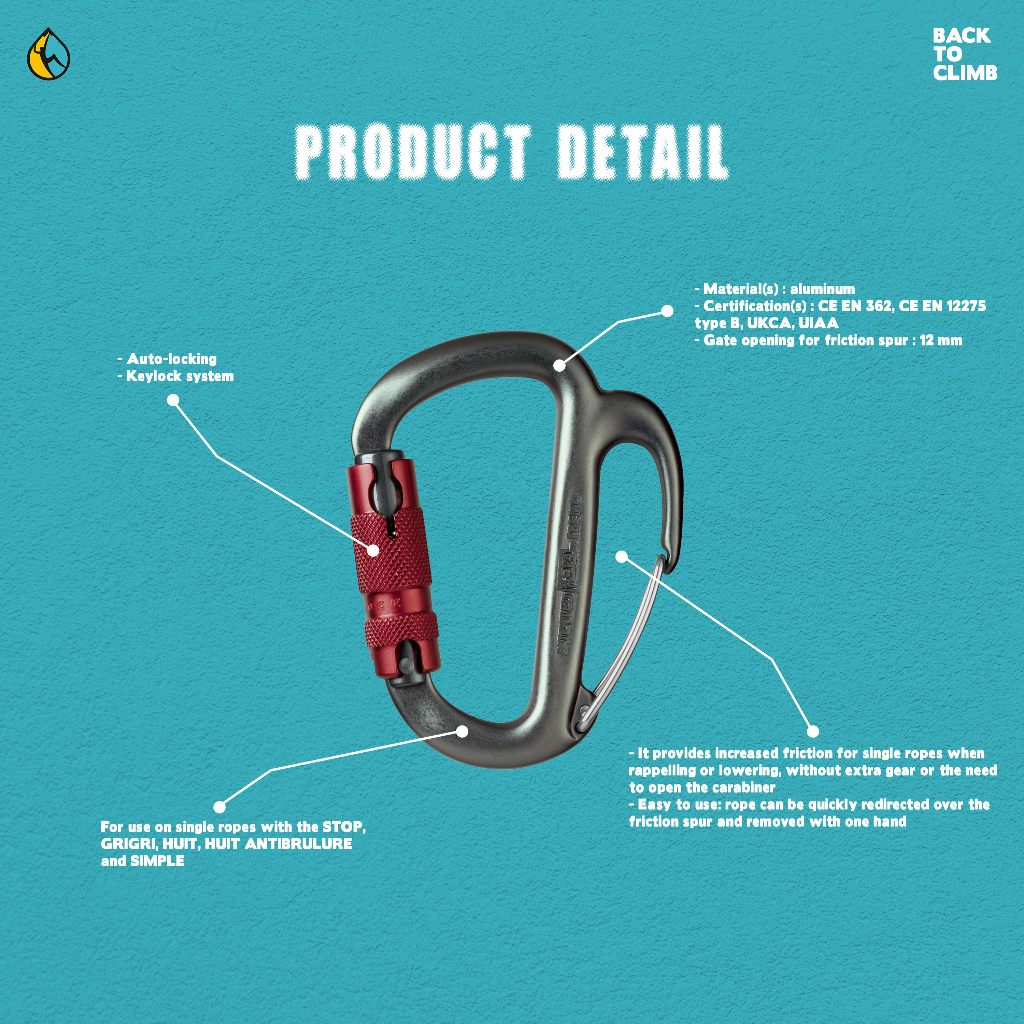 Carabiner Freino Petzl Twist Lock Rescue climbing safety industry