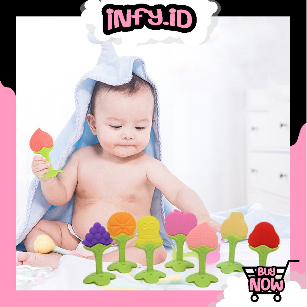 INFY - Teether Buah / Gigitan Bayi Berbentuk Buah / Mainan Gigi Silikon / Silikon BPA Free R900