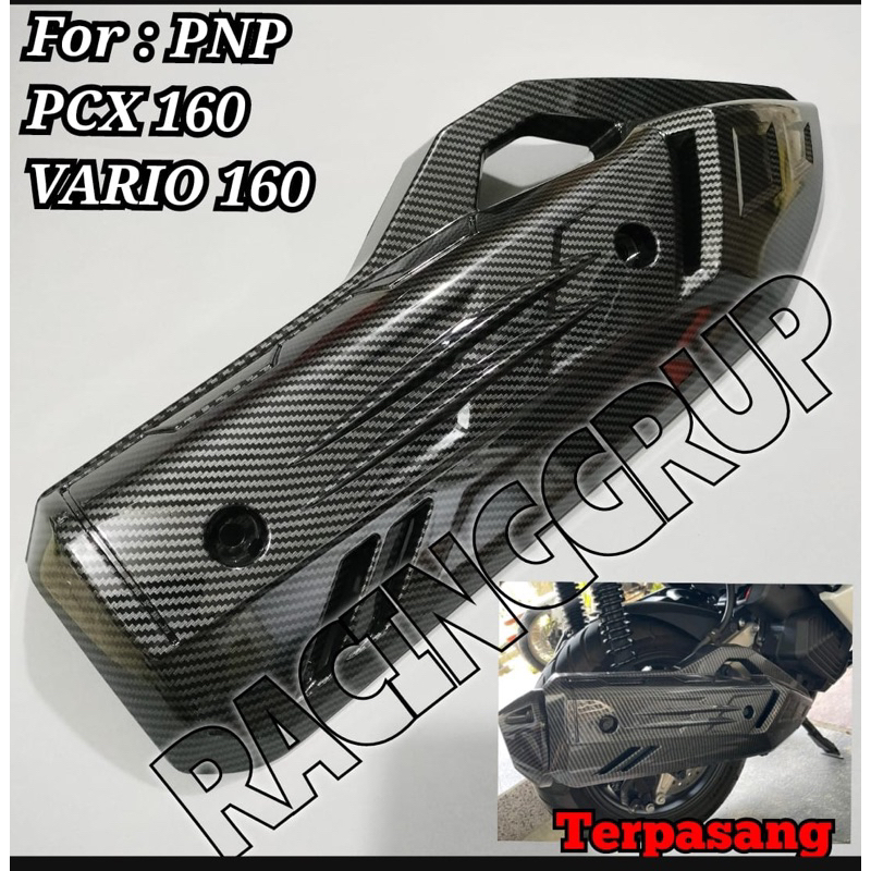 Cover Knalpot Vario 160 Carbon Nemo Tutup Knalpot Vario 160 Pelindung Knalpot Carbon Vario 160