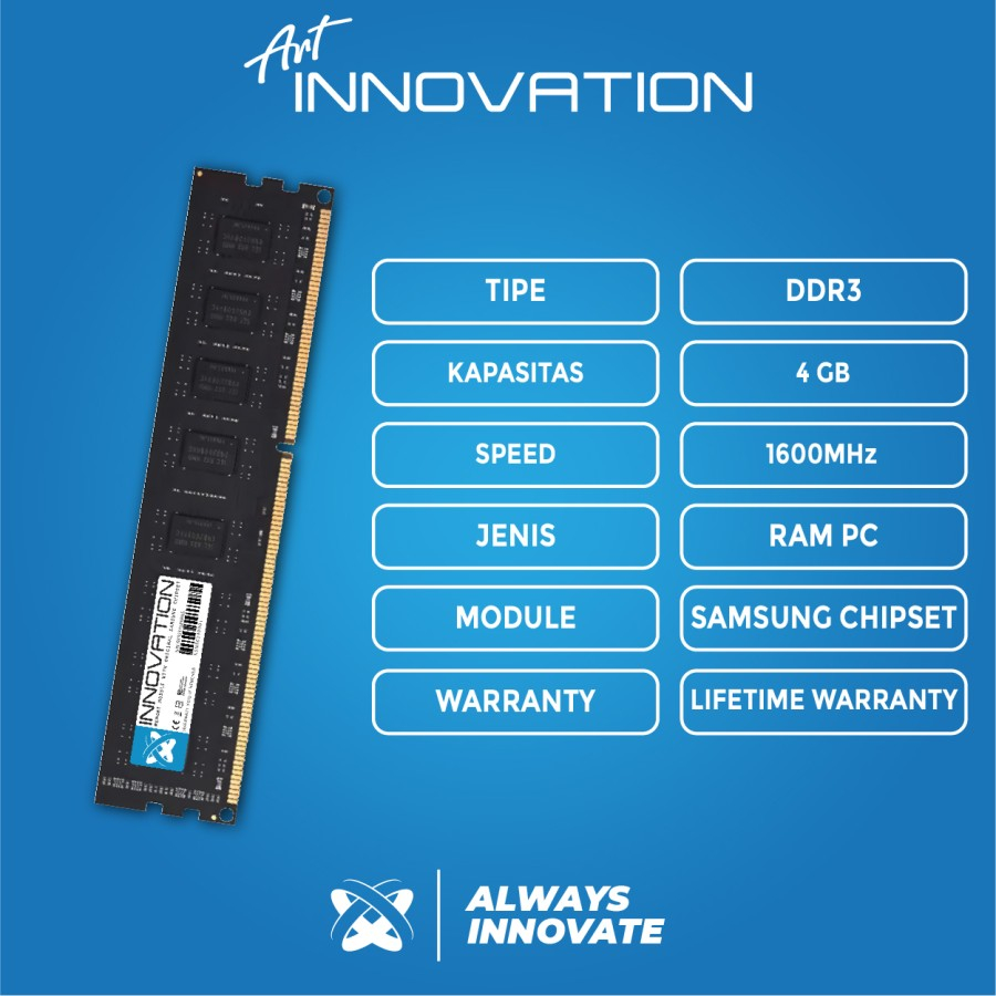 RAM LONGDIM INNOVATION 4GB DDR3 1600Mhz - RAM Komputer