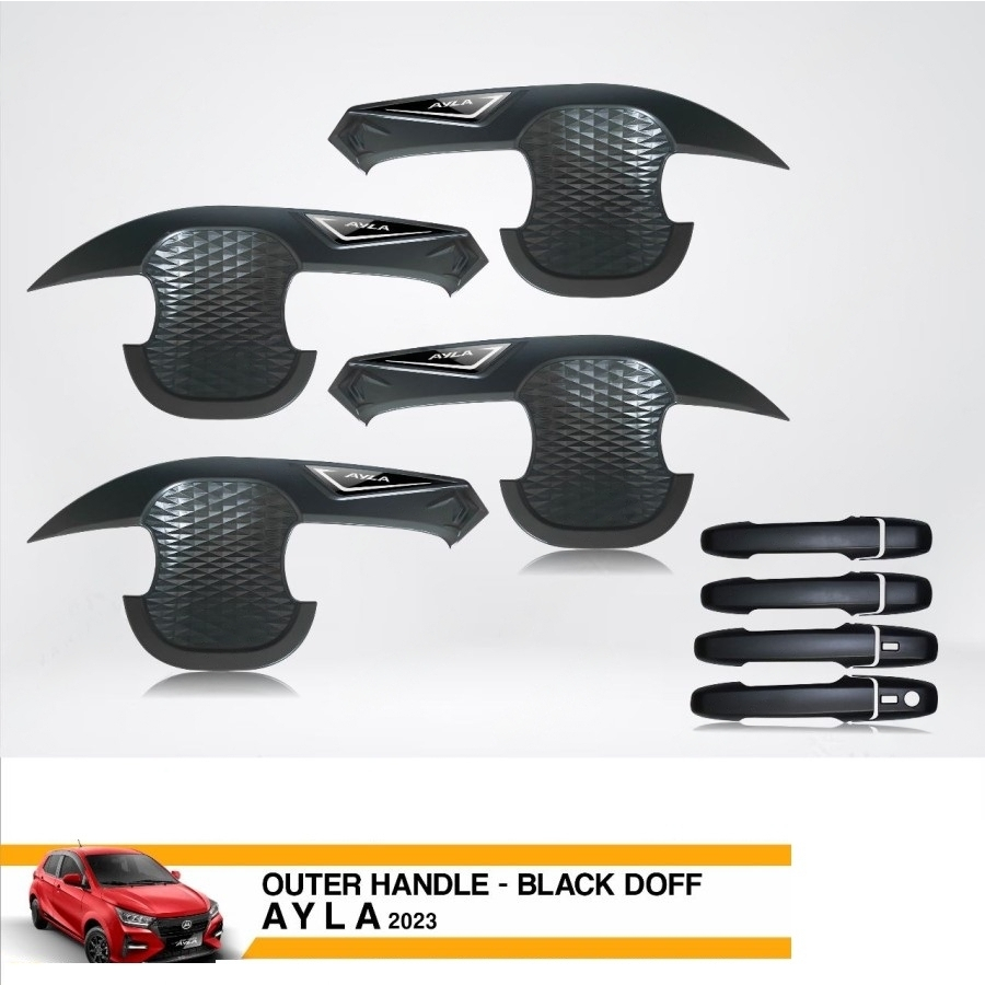 Outer + Handle Mobil Ayla 2023 - Hitam Doff