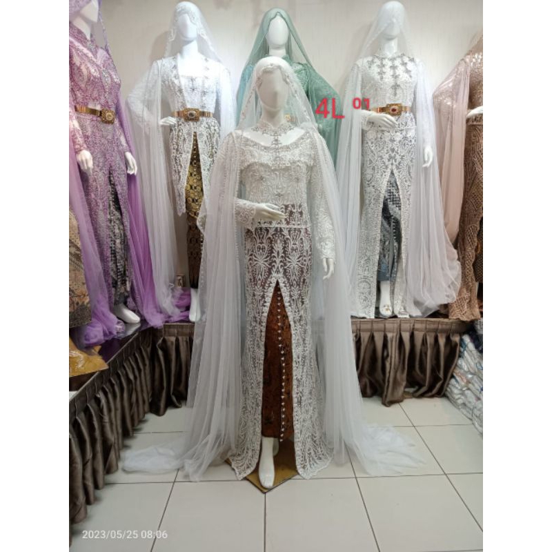 kebaya akad nikah elisab full Payet depan belakang LD 120 )