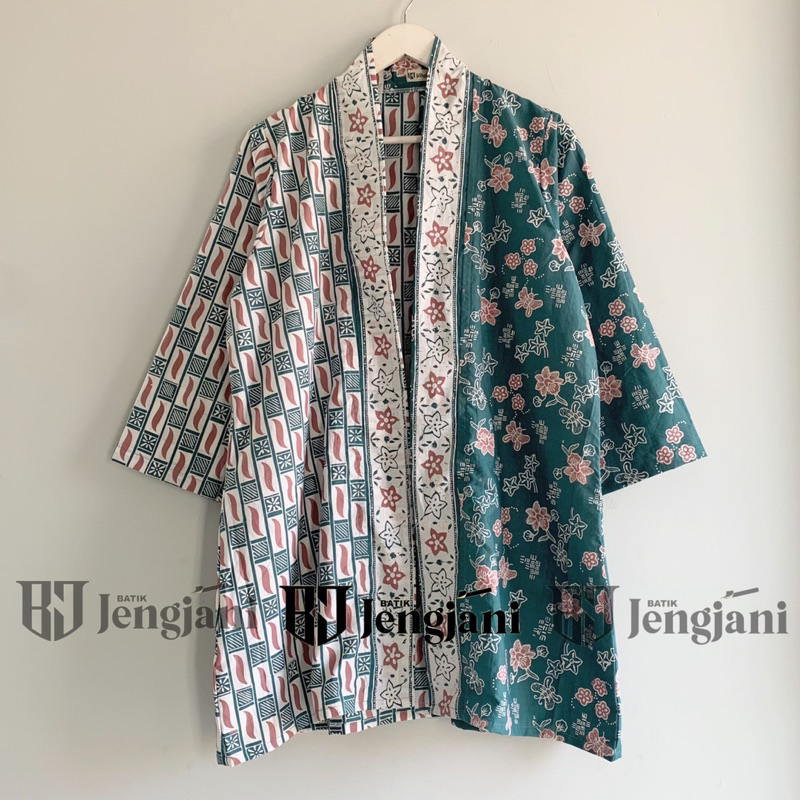 Outer Batik Yura | Batik Cap Sage | Seragam Batik Kantor Warna Sage