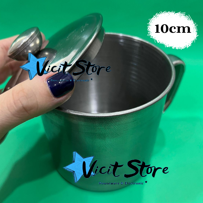 Mug Set Stainless 4pcs / Mug Set Kopi Harga Untuk 4pcs ( 10cm,11cm,12cm,13cm )